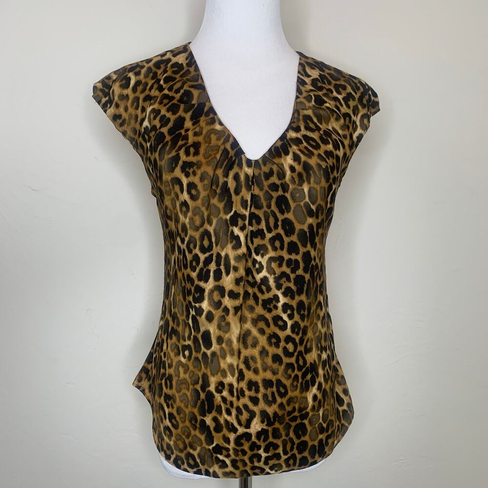 Express XS Leopard Blouse Side Zip